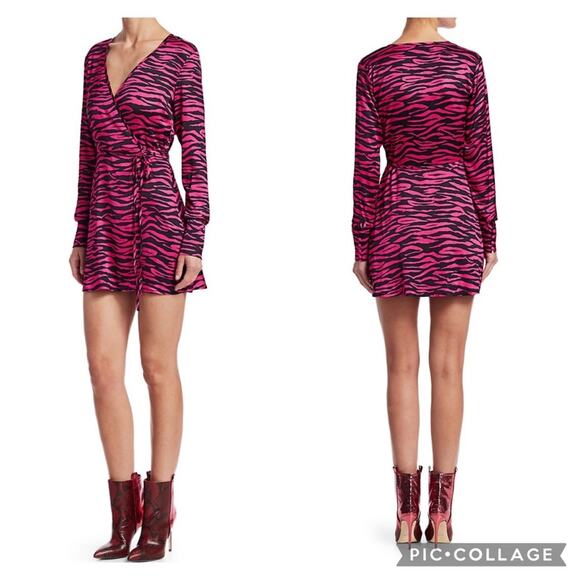 ANDAMANE Brandy‎ Zebra-Print Wrap Dress - Picture 1 of 7